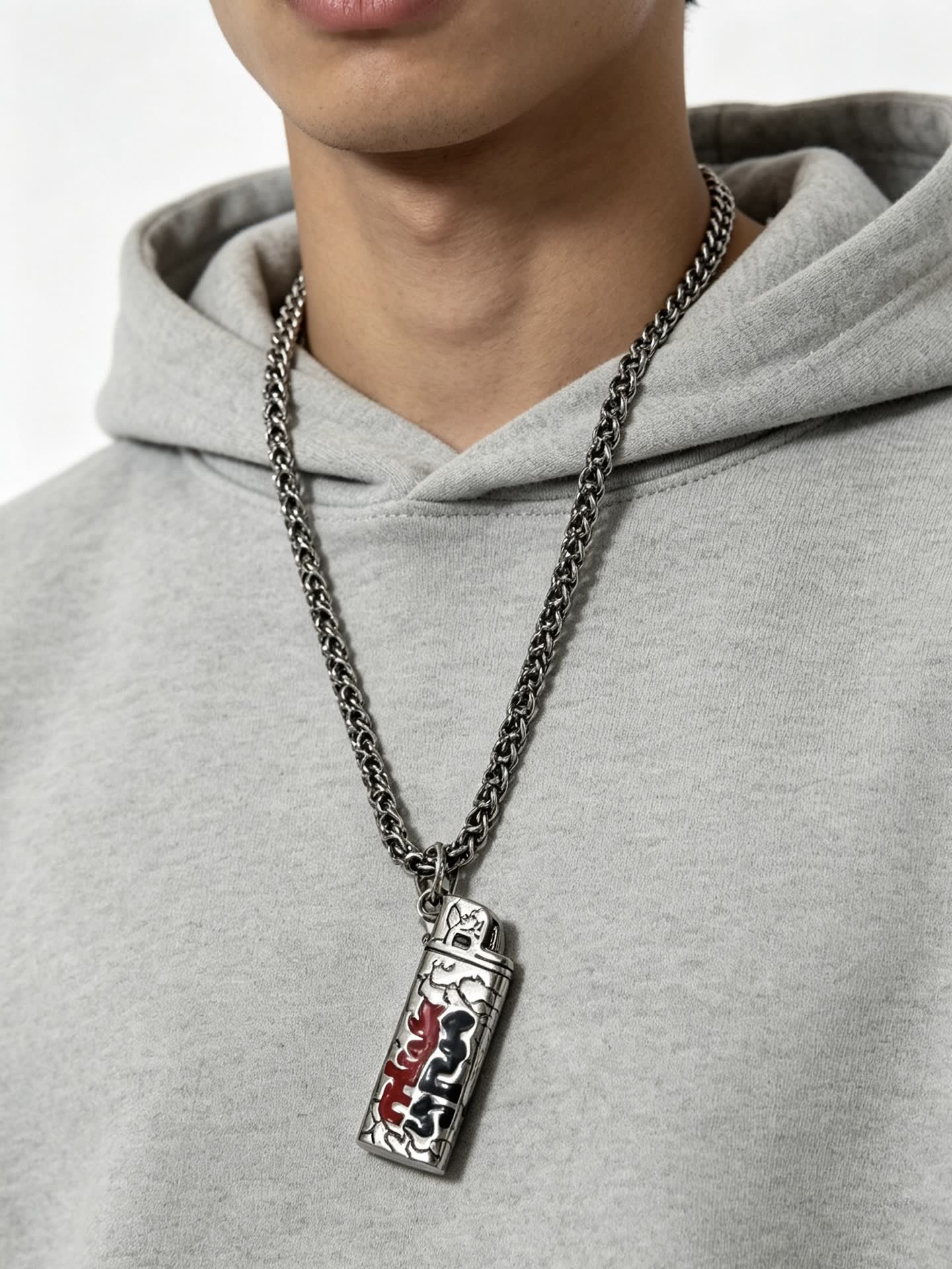 Chrome Hearts Silver Chain with Enamel Pendant